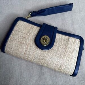 Coach Parker Navy and Cream Clutch Wristlet